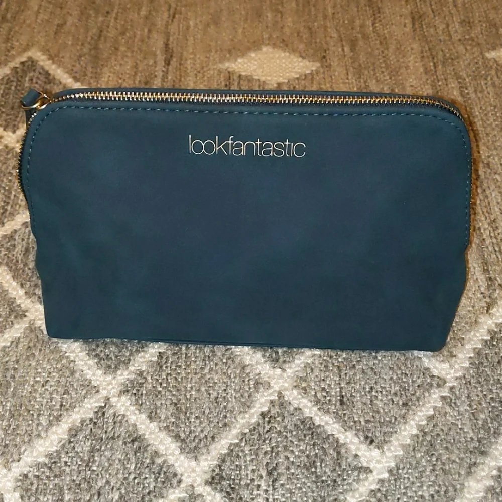 NWT Dark Blue Vegan Suede/Textured Makeup Case